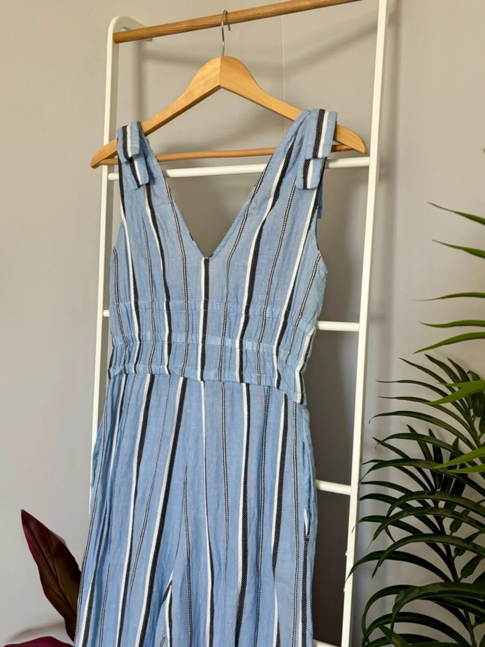 Red Carter Light Blue Sleeveless Striped Jumpsuit - Picture 12 of 16